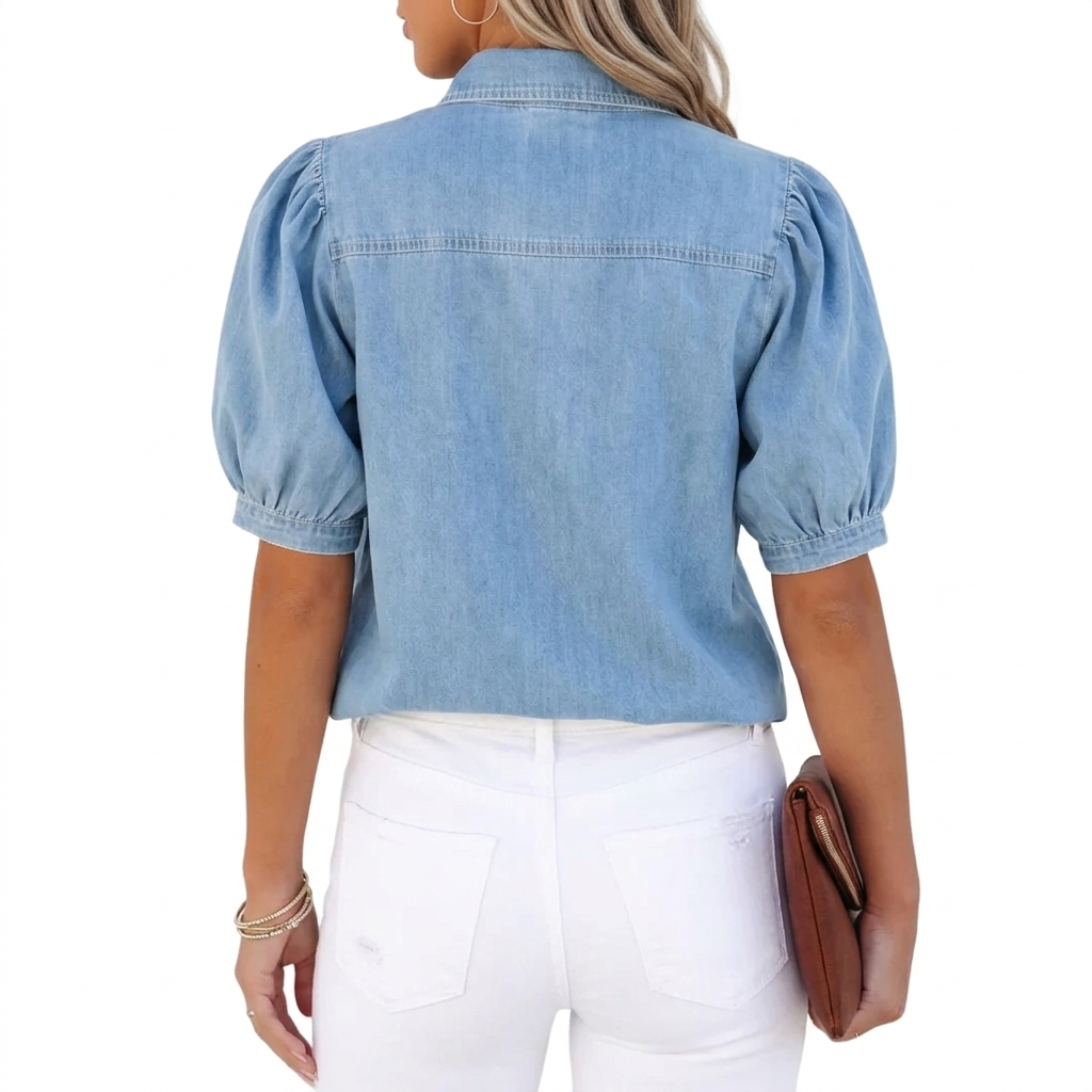 REGINA | BLUSA DE MANGAS ABULLONADAS