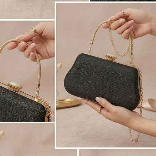 Clutch elegante de noche con cadena para mujer
