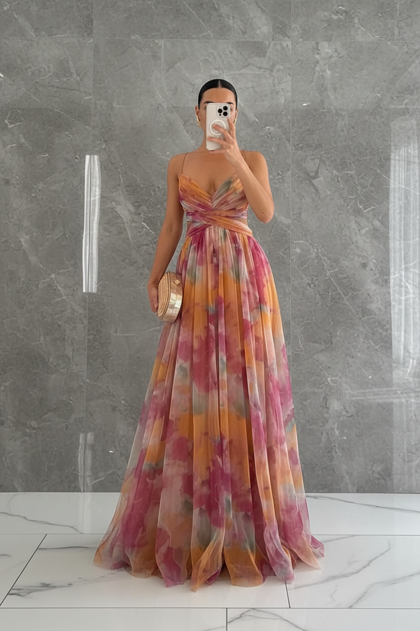 Esther | Encantador vestido largo con estampado floral