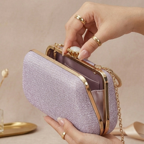 Clutch elegante de noche con cadena para mujer