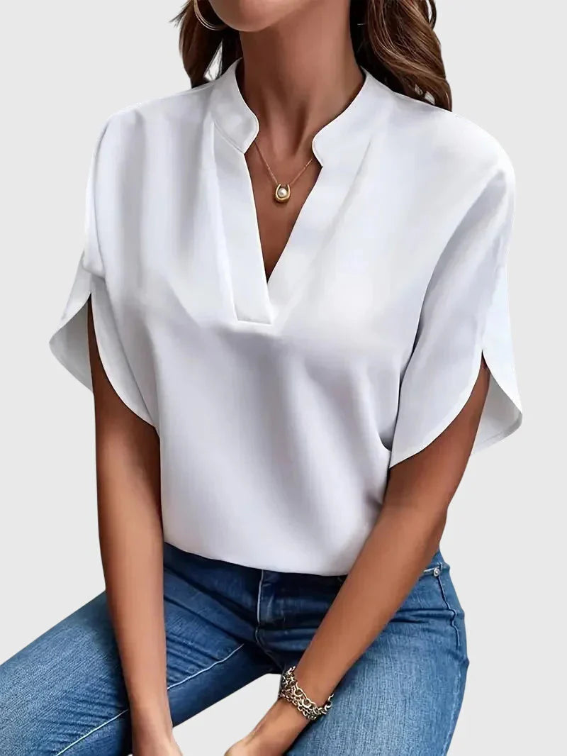 VALERIA | CAMISA ELEGANTE DE CUELLO EN V