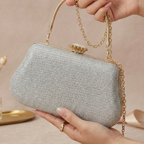 Clutch elegante de noche con cadena para mujer