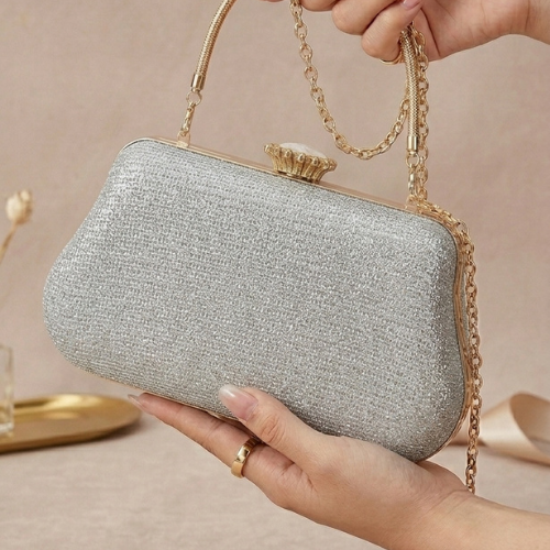 Clutch elegante de noche con cadena para mujer
