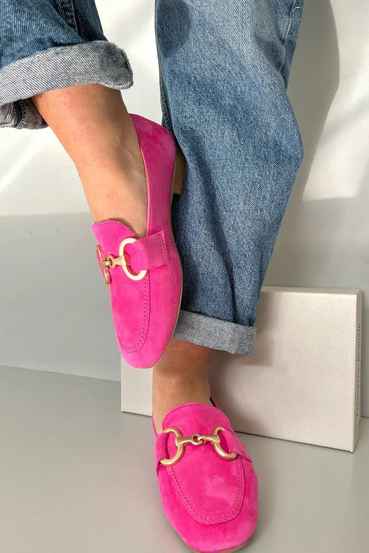 Hélene™ | Mocasines Rosas en Ante