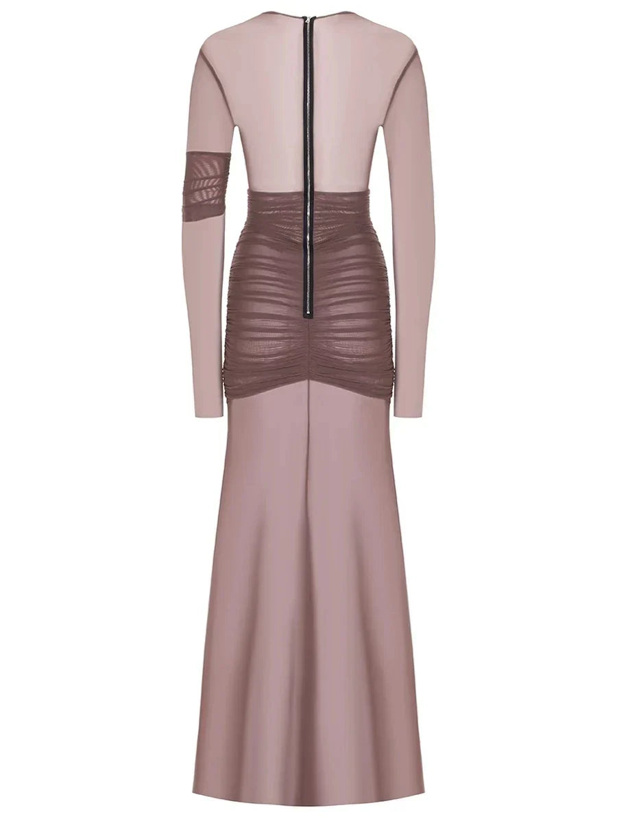 Vestido de Fiesta de Malla Transparente Elegante