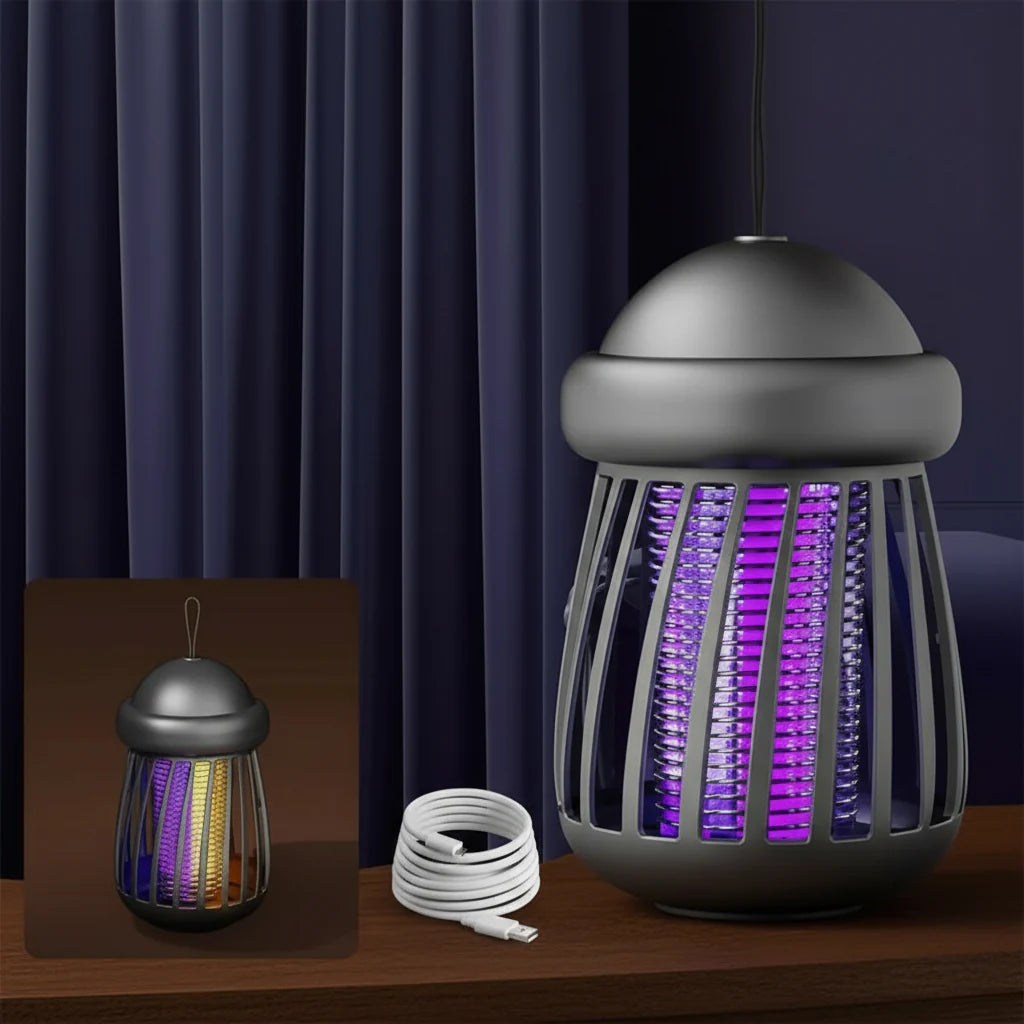 LUMAGUARD – Eliminador de mosquitos UV con rejilla eléctrica de 3000V
