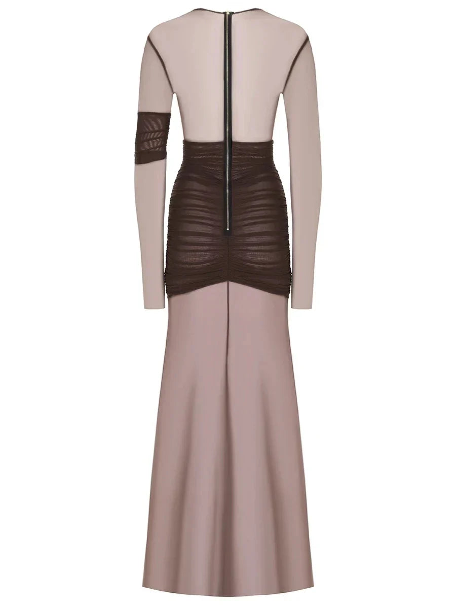 Vestido de Fiesta de Malla Transparente Elegante
