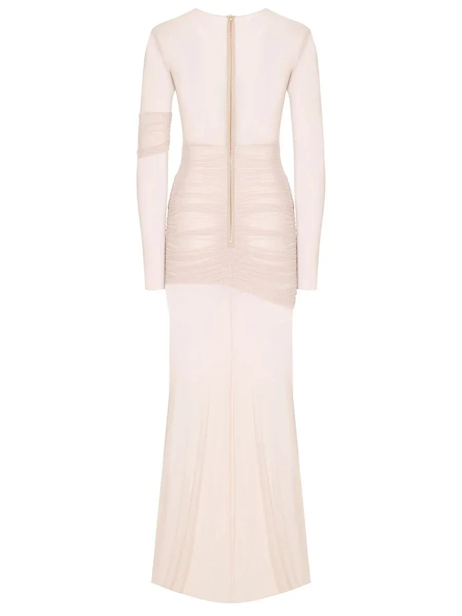 Vestido de Fiesta de Malla Transparente Elegante