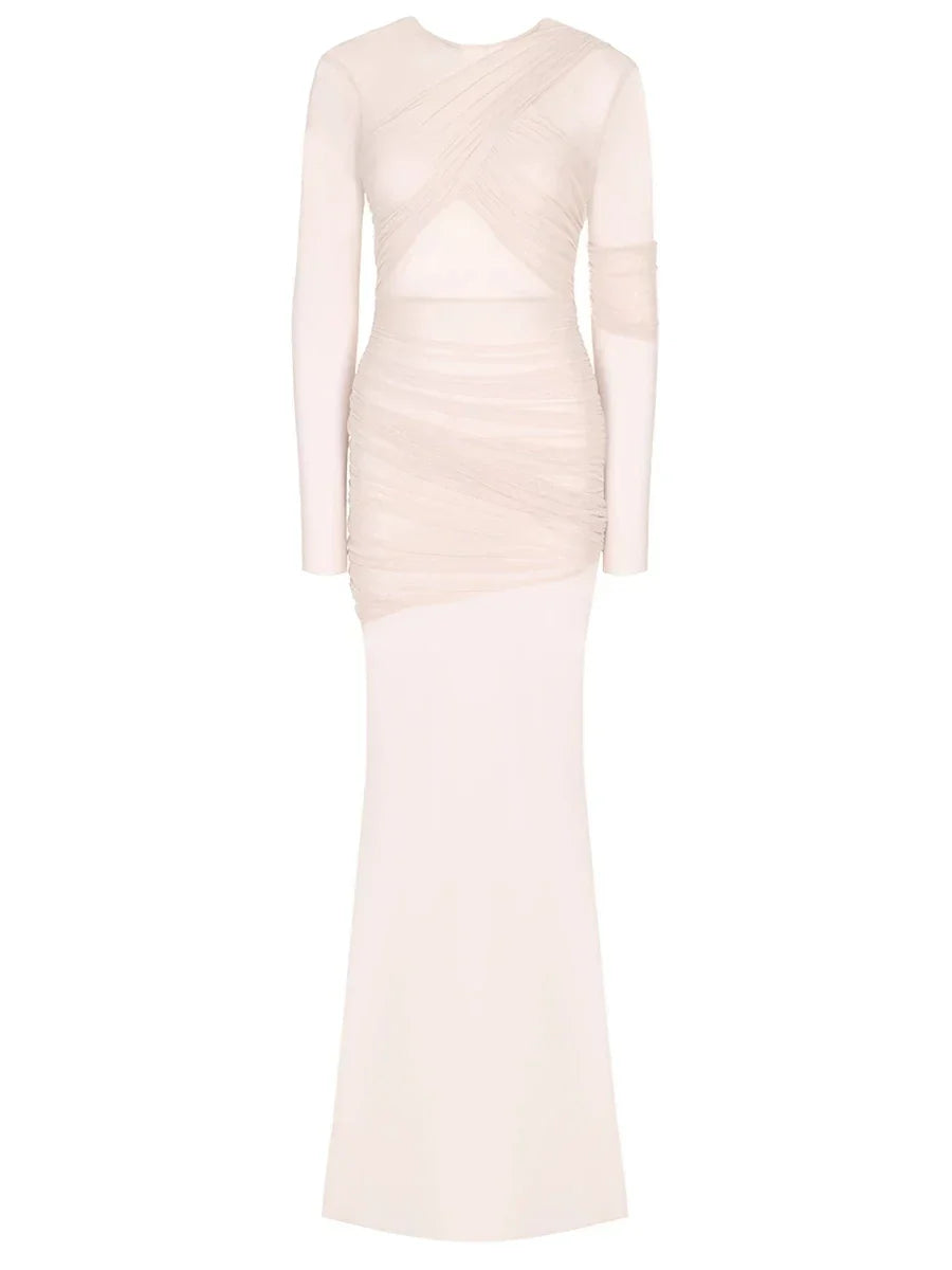 Vestido de Fiesta de Malla Transparente Elegante