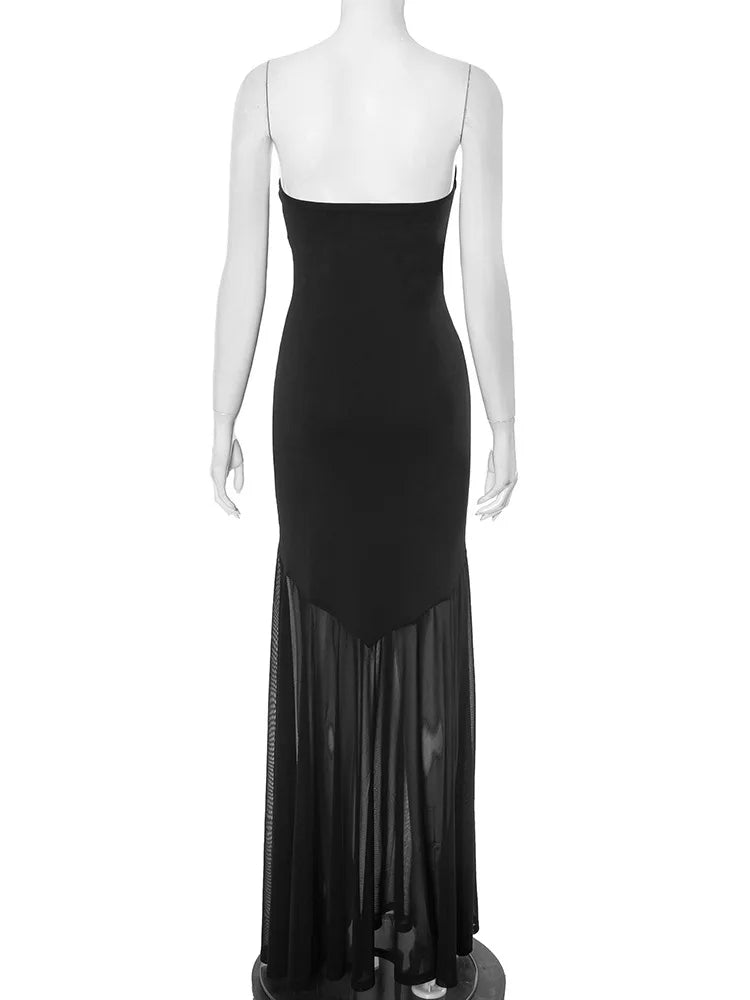 Vestido Maxi Fruncido sin Tirantes