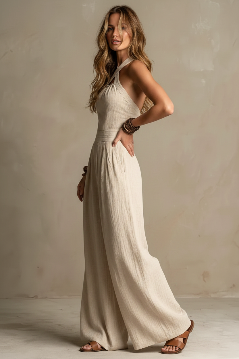 ARIADNA – Mono Elegante Con Escote Cruzado