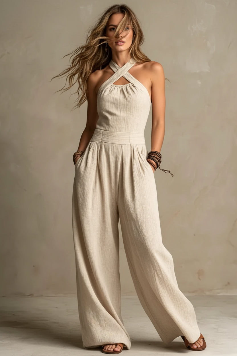 ARIADNA – Mono Elegante Con Escote Cruzado